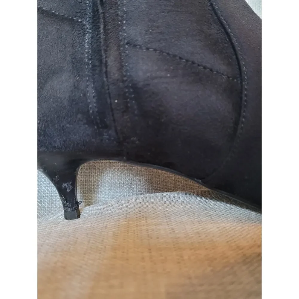 Michael Kors Black Suede Over-the-Knee Kitten Heel Boots Size 7.5M